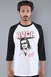 RVCA The Remo Raglan in White & Black,Tops for Men