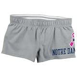 Notre Dame Fighting Irish Women's adidas Grey Breast Cancer Awareness Ribbon Rollover Shorts