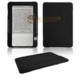 Amazon Kindle 2 Combo Solid Black Silicon Skin Case + LCD Screen Protector for Amazon Kindle 2