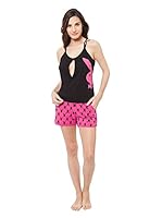Play Boy Nightwear Pijama Sexy Look (Fucsia / Negro)