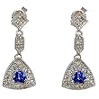14K White Gold Tanzanite and Diamond Earrings