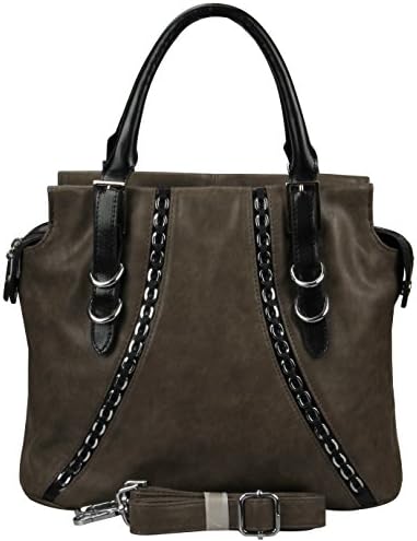 J&amp;B Weave Chain Deco. Hobo Designer Shoulder Handbags For Womens (Grey)