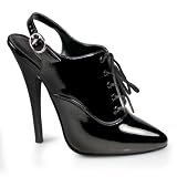 6 Inch Sexy Sling Back Shoe Oxford-Style Lace Up Pump Black Patent CLEARANCE