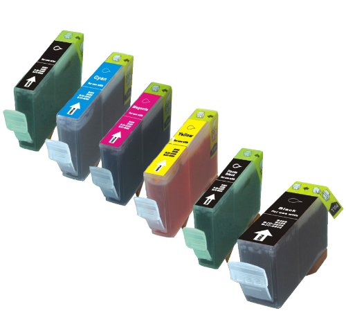 6 Pack Canon PGI-225BK, CLI-226BK, CLI-226C, CLI-226M, CLI-226Y, CLI-226GY compatible ink cartridges with chips for Canon Pixma MG6120, MG6220, MG8120, MG8120B. MG8220