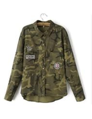 Single Detail Page Misc: Jacket Women Military Camouflage Blouse Coat Casual Fashion Jaqueta Feminina Chaquetas Mujer Size:S - Thailand