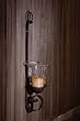 Dark Metal Wall Sconce with Glass Cylinder