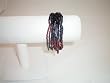 Bracelet Stretch multi line beads black brown pewter