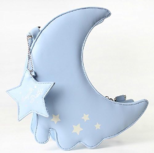 2014 Summer New Japanese Macaron Harajuku Girl Candy Color Essential Soft Messenger Bag Lolita Valentine's Day Gift Bag Funny Shape Moon Star Handbag (Blue)