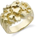 14K Gold Mens Nugget Ring
