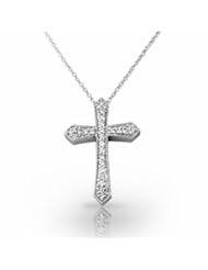 Palladium Fabulous Pave Diamond CrossPendant. 1/2 CTW