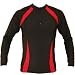 Skipullover mit kurzem Reißverschluss in schwarz-rot für Skilanglauf, Skifahren, Snowboarding von Vezuvio (Normal- und Übergrößen)
