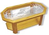 Oak Glass Top Coffee 15 high