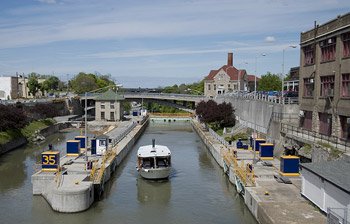 Erie Canal Tour Boat at Lock 35, Lockport, New York