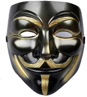 V for Vendetta Mask Props for Halloween Costume Black