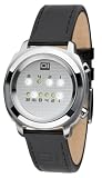 The One Zerone ZE101W1 Men's Black Leather Strap Watch