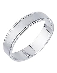 14k White Gold Matte Embossed Designer Wedding Ring Ring for Men & Women -... by The World Jewelry Center