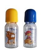 Produkt-Bild: primamma - Glasflaschen 2er Set, 125 ml, Silikon Gr&ouml;&szlig;e 2, f&uuml;r Jungen