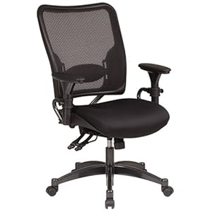Office Star Space Professional Dual Function Ergonomic Air Grid Chair with Gunmetal Finish Accents