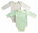 Tadpoles Organic Cotton 2Piece Romper Set Pinstripe/Solid, Sage, 0-3 Months
