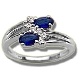 .11 CT TWIN 5x3 LADIES SAPPHIRE WHITE RING