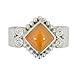 Sterling Silver Orange Chalcedony Ring by Sajen