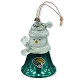 Pack of 3 NFL Jacksonville Jaguars Snowman Bell Christmas Ornaments 2.5"