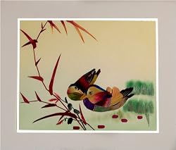 Mandarin Duck Love Birds Woven Picture