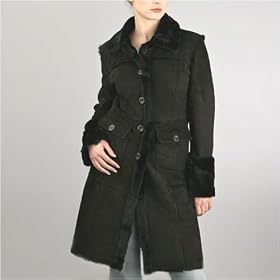BGSD WoMens Shearling Walking Coat by Women's Wool Coats