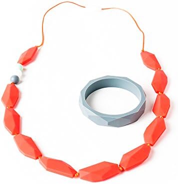 Teething Necklace - Combines Baby Teething Toys and Modern Jewelry for Mom - More Stylish Than Baltic Amber- Breakaway Clasp and Bpa-free Food Grade Silicone - Embrace Motherhood, Nursing and Fashion with Pacify Mama (coral)