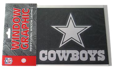 Dallas Cowboys NFL Metallic Silver Window Graphic 5 x 6 Inches