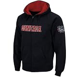 Gonzaga Bulldogs Black Classic Twill II Full Zip Hoodie Sweatshirt (Large)