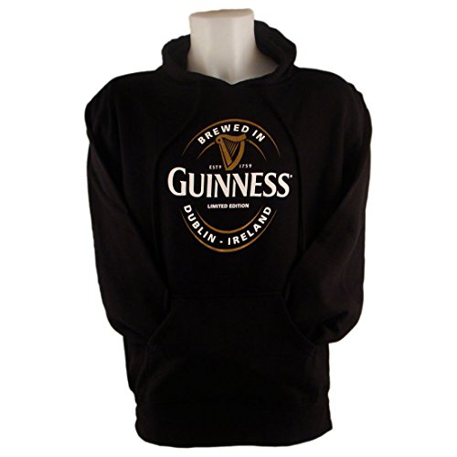 Guinness Pullover Hoodie with Large Brewed in Dublin Label, Black colour