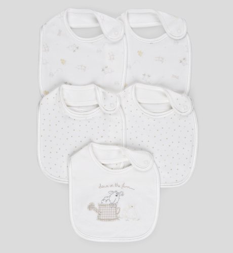 5 Pack Newborn Farm Sheep Bibs