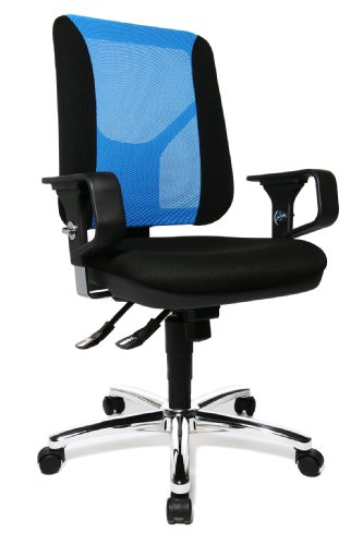 Topstar AN59XBK6 B&uuml;rodrehstuhl Artwork 20 Stoff inklusive Armlehnen X3 / Bezugsstoff schwarz / blau