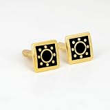 Gold Black Square designer cufflinks Y&G Cufflinks C7032