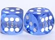 15mm Precision Backgammon Dice, Trans. Lt. Blue, Serial #