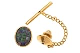 14K Yellow Gold Opal Mosaic Tie Tack