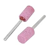 uxcell 研削ヘッド　 マウント研磨ストーン　研磨剤製　シルバートーン　10mm径シリンダーヘッダ　2個入り