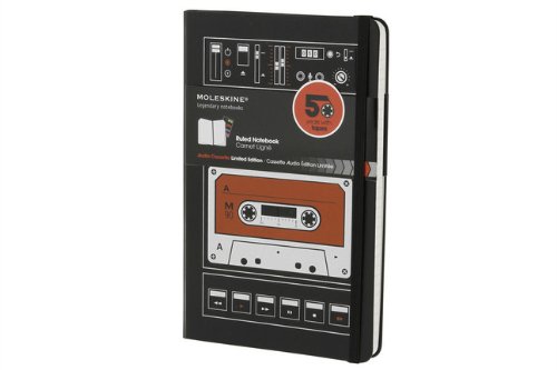 Moleskine Audio Cassette Limited Edition Notebook, Large, Ruled, Black, Hard Cover (5 x 8.25) (Limited Editions)