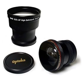 .22x Fisheye and 3.2x Telephoto HD² Professional Lens Set for Fuji FinePix S9500 S9100... by Opteka
