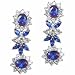 Simulated Tanzanite CZ and Simulated Diamond CZ Dangling Silver Earrings