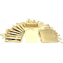 20 Gold Tote Bag Metallic Shopping Gift Display 6.75