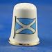 Porcelain China Collectable Thimble -- Flag of Scotland with Free Gift Box
