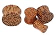 Tiki Plugs - Coconut Wood Plug - Sold as a Pair - 0 Gauge
