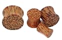 Tiki Plugs - Coconut Wood Plug - Sold as a Pair - 0 Gauge