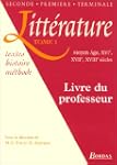 Litt�rature, tome 1 : Livre du profes...