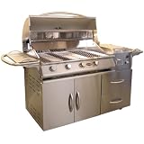 Cal Flame BBQ10445KDB A-La-Cart Deluxe 4-Burner Stainless Steel Gas Barbecue Grill Cart