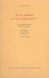 Ich lese H�lderlin, wie man Schl�ge einsteckt : Je lis H�lderlin comme on re�oit des coups
