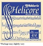 DAddario Helicore 4/4 Size Violin Strings, 4/4 Size Set with Steel E String
