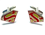 Red & Yellow Superman Logo Cufflinks : DC Comics Licensed NIB
